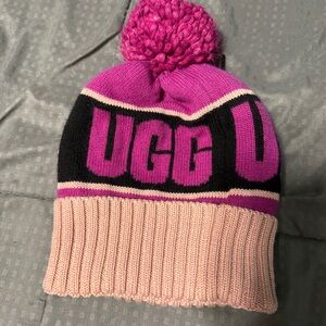 Ugg Women's Knit Logo Stadium Beanie Hat Pink Purple Wild Aster OSFM 20067